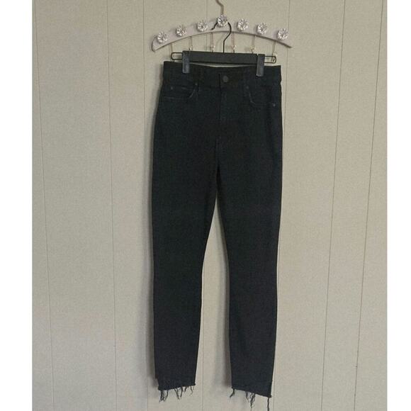 Mother Black Stunner Zip Ankle Step Fray Ladies Skinny Jeans Size 25 - Picture 4 of 13